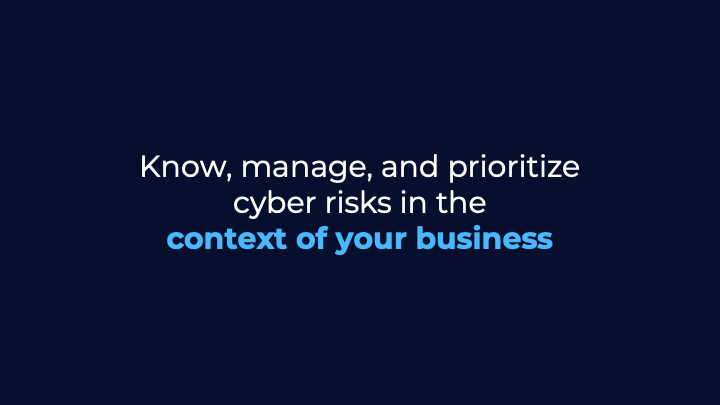 Know, manage, and prioritize cyber risks in the context of your business